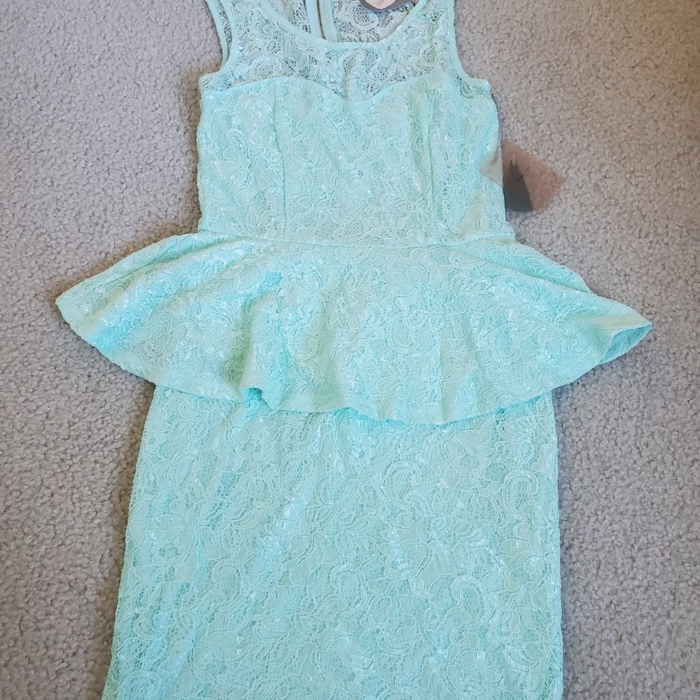 Lace Peplum Sheath Dress